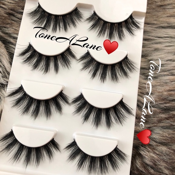 4 Pairs Mink Eyelashes Lashes False Eyelashes Glam - Picture 3 of 4